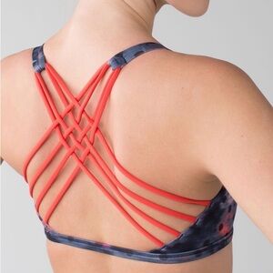 Lululemon Free To Be *Wild Sports Bra Windy Blooms Regal Plum Multi size 8